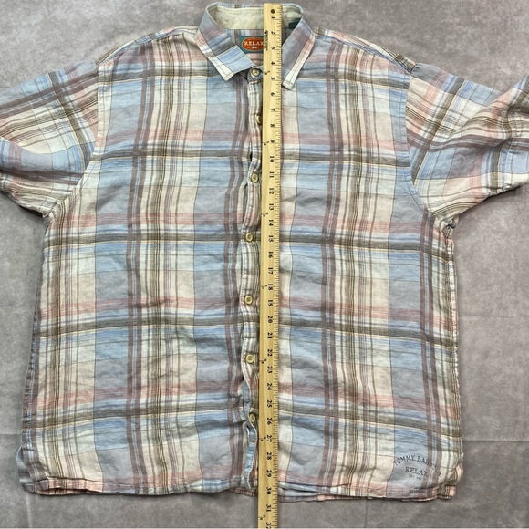 Tommy Bahama Shirt Men's XL Plaid Linen Button Lightweight Summer Casual Beach - Picture 13 of 14
